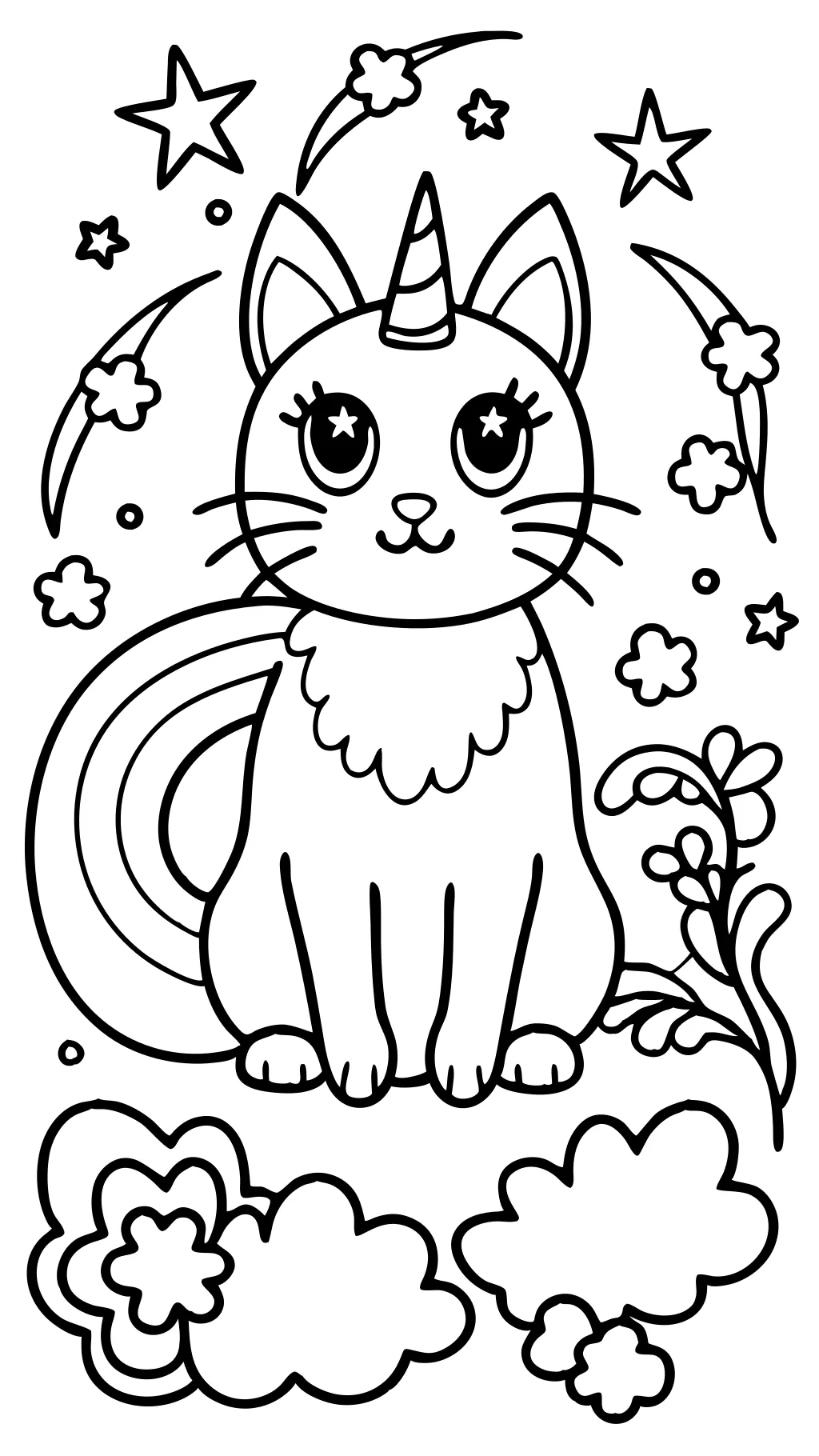 coloriage de la licorne chat